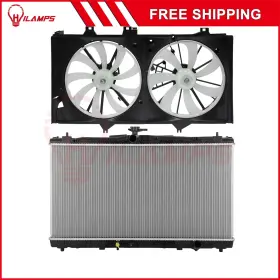 13090152 Hilamps Radiator Cooling Fan Kit For 2012 2013 2014 2015 2016 2017 Toyota Camry 2.5l