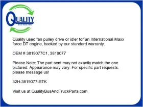 3819077c1 International Fan Pulley Drive/idler Maxxforce Dt 3819077 #2