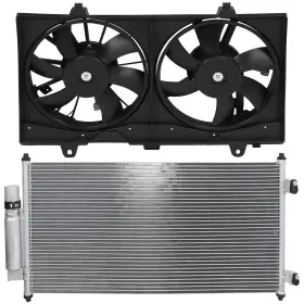 13752181 Issecondery Ac Condenser Cooling Fan Kit For 2007 2008 2009 2010-2012 Nissan Sentra Sedan