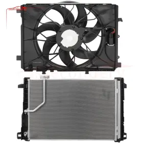 13756766 Issecondery Electric Ac Condenser Cooling Fan Kit For 2010 2011-2015 Mercedes-benz Glk350