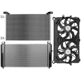 13780085 Issecondery Radiator Condenser Cooling Fan Kit For 2007-2014 Cadillac Escalade Gmc Yukon