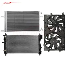 Issecondery 13889472 Electric Radiator Condenser Cooling Fan Kit For 2014-2015 Chevrolet Impala