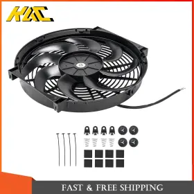 Adv604088 Kac 14 In Universal Push Pull Electric Radiator Cooling Fan 12v 90w With Mounting Kit