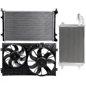 13622942 Keepcrushparts Electric Radiator Condenser Cooling Fan Kit For 2006-2009 Volkswagen Rabbit