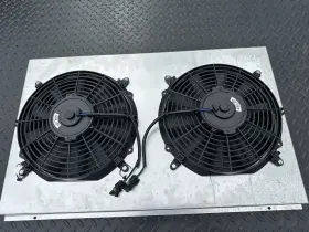 Kks161fs Kks Aluminum Chevy Truck Radiator Fan Shroud And 12 Inch Electric Fans -17 H X 28 1/4 W Us