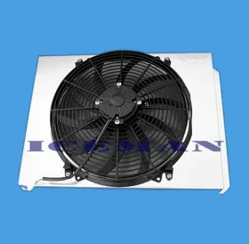 Kks4954fs-16 Kks Motor Sports 3row Radiator Shroud And 16 Inch 2500cfm Fan For 1949 50-1954 Chevy Cars V8 Engine