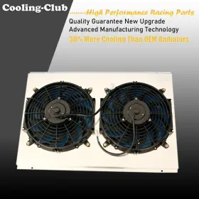 Kks718-fs-12 Kks Motor Sports Radiator Shroud 2-12 Inch Fan Fit 77-82 Chevy Corvette 350 V8 5.7l Cc718