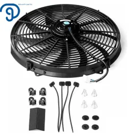 Lp184008ks Labwork Electric Radiator Fan 16 Inch 3000 Cfm Black 12v Thermostat Wiring Switch Relay Kit #3