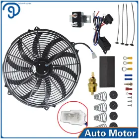 Lp184008ks Labwork Electric Radiator Fan 16 Inch 3000 Cfm Black 12v Thermostat Wiring Switch Relay Kit