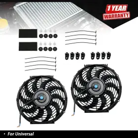 Tur326062i Labwork 2x 12 Inch Slim Fan Push Pull Electric 12v Mount Kit Universal Radiator Cooling