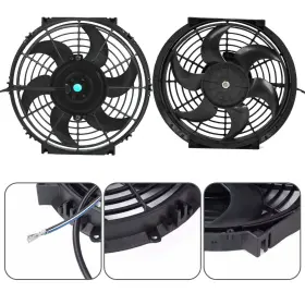 Lucasng 940981427547 10ftft Inch Black Slim Fan Push Pull Electric Radiator Cooling 12v 80w 800 Cfm #2