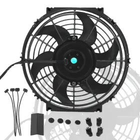 Lucasng 940981427547 10ftft Inch Black Slim Fan Push Pull Electric Radiator Cooling 12v 80w 800 Cfm