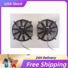 Dfz006 Luxerad Aluminum Shroud 12 Inch Fans For 1973-1987 Chevy C/k C10 C20 C30 K10 K20 Gmc C2500