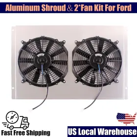 Dfz007-ry Luxerad Shroud Fan Fit For 1966-1979 Ford F100 F250 F350 Bronco V8 Aluminum Cooling