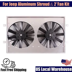 Dfz008-ry Luxerad Aluminum Radiator Shroud And Fan For Jeep Cj5/cj6/cj7 1972-1986 I6 V8