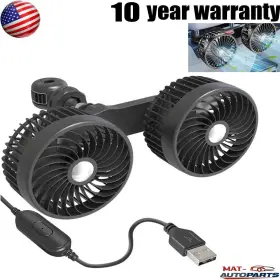 Mat 749565903158 Dual Car Cooling Fans For Backseat 3 Speed Separate Controlled Quiet Brushless Mat 749565903158 Dual Car Cooling Fans For Backseat 3 Speed Separate Controlled Quiet Brushless