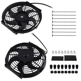 7vp1u0 Maxpeedingrods Universal 12v Dual 10 Inch Slim Radiator Fans Push Pull Cooling Mount Kit