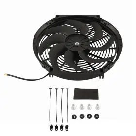 Eng58p Maxpeedingrods 14 Inch Electric Universal Fan For Transmission 800cfm Push-pull Black Plastic