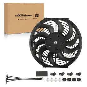 F0jwg1 Maxpeedingrods 12 Inch Slim Cooling Fan For Universal Car Truck 240w 2250rpm 10 Blades Black
