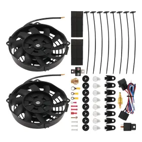 Maxpeedingrods Fpq46b 7 Inch Fan Assembly Kit For Universal Car 800cfm 2900rpm Temperature Switch Black