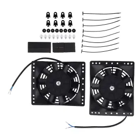 Gzvxk4 Maxpeedingrods 6 Inch Slim Push Pull Fan Kit Universal For Chevy 350 383 400 Hotrod Engine 12v 80w