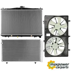 11683350 Maxpower-carparts Radiator Condenser Cooling Fan Kit Replacement For 2011-15 Toyota Sienna New V6