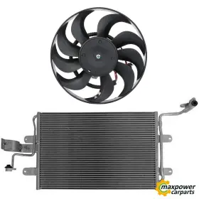 11705797 Maxpower-carparts Ac Condenser Cooling Fan Kit Electric For 05-07 Vw Beetle 00-06 Audi Tt Quattro