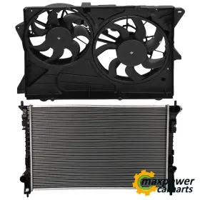 11750104 Maxpower-carparts Front Radiator Cooling Fan Kit Electric For 2010-12 Ford Flex Lincoln Mk Dohc V6