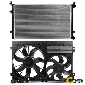 11851970 Maxpower-carparts Electric Radiator Cooling Fan Kit For 2009-2010 Vw Jetta 2008 Gti 2.5l Gas Dohc