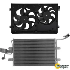 11880600 Maxpower-carparts Electric Ac Condenser Cooling Fan Kit For 1999-2005 Vw Golf Jetta 00-06 Audi Tt