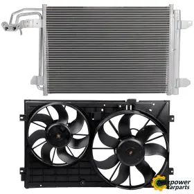 11880604 Maxpower-carparts Electric Ac Condenser Cooling Fan Kit For 2006-2014 Vw Jetta 10-14 Golf 2.5l Gas