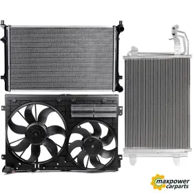 11881947 Maxpower-carparts Electric Radiator Condenser Cooling Fan Kit For 2009-2010 Vw Jetta 2008 Gti 2.5l