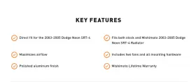 Mmfs-neo-01 Mishimoto Automotive Performance Aluminum Fan Shroud Kit For 2003-2005 Dodge Neon Srt-4 #2