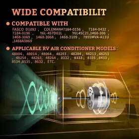 7184-0156 Mohtol D1092 Rv Ac Fan Motor 1468-306 Compatible With Coleman Mach 6000 And #3