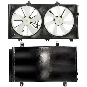 12154040 Motofatory For 2009-2015 Toyota Venza Cooling Fan And Ac Condenser Assembly 2pcs Set