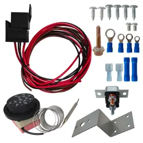 F17511 Mpartcare For Adjustable 12v Electric Radiator Fan Thermostat 3-pin Control Relay Wire Kit