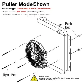 Mupera 312716380590 Electric Radiator Cooling Fan - Universal Pull Push Radi #3