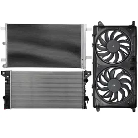 12874000 Newmotor Radiator Condenser Cooling Fan Kit For 15-18 Ford F-150 18-19 Lincoln Navigator