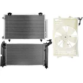 13035470 Newmotor Radiator Condenser Cooling Fan Kit For 2005-2008 Toyota Corolla Matrix