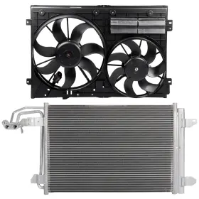 13060801 Newmotor Ac Condenser Cooling Fan Kit For Volkswagen 2010-2014 Golf 2006-2010 Jetta
