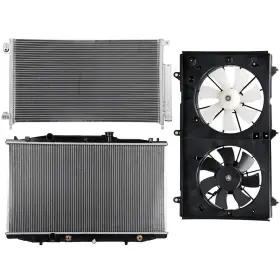 13082265 Newmotor Radiator Condenser Cooling Fan Kit For Honda Accord 2003 2004 2005 2006 2007