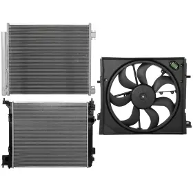 13086218 Newmotor Radiator Condenser Cooling Fan Kit For 2017-2019 Nissan Rogue Sport