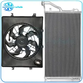 13121397 Newmotor Ac Condenser Cooling Fan Kit For 2011-2012 Hyundai Sonata 2011-2013 Kia Optima