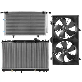 13497459 Newmotor Radiator Condenser Cooling Fan Kit For Toyota 2002-06 Camry 2004-08 Solara 2.4l