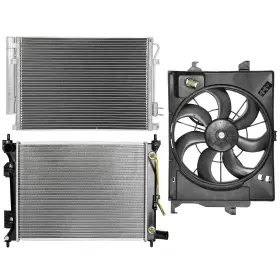 13497554 Newmotor Radiator Condenser Cooling Fan Kit For Kia Rio 12-17 Hyundai Accent 12-13 1.6l