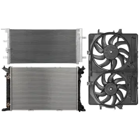 13497569 Newmotor Radiator Condenser Cooling Fan Kit For Audi 09-16 A4 2010-2015 S5 2009-2017 Q5