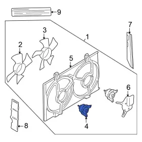 21487eq30a Nissan Oe For Maxima 2002-2003 Right Engine Cooling Fan Motor