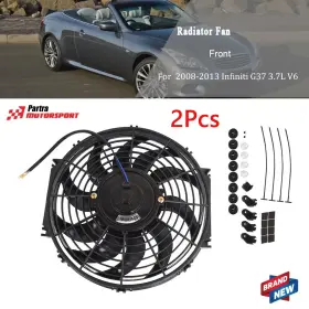 Pt67494a Partra 2x 12 Inch Universal Slim Fan Push Pull Electric Radiator Cooling 12v Mount Kit