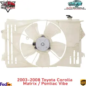 9604204 Perfect Fit Radiator Cooling Fan For 2003-2008 Toyota Corolla / Matrix Pontiac Vibe