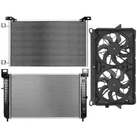 Pickoor 13664827 Radiator Condenser Cooling Fan Kit For Chevrolet Silverado 1500 6.2l 2011